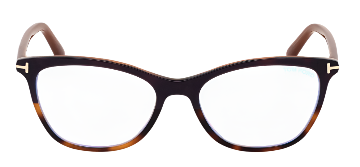 Alexander Daas - Tom Ford F5636-B Eyeglasses - Violet-Light Brown Havana - Front View