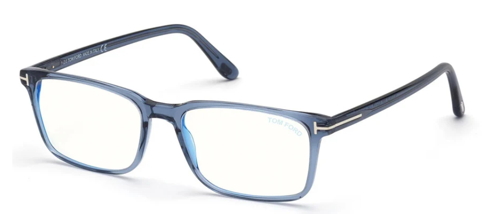 Alexander Daas - Tom Ford FT5735-B Eyeglasses - Transparent Blue - Side View