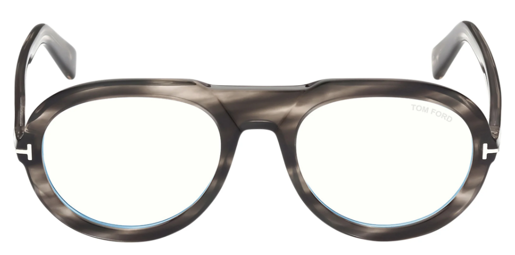 Alexander Daas - Tom Ford FT5756-B Eyeglasses - Brown Stripe - Front View