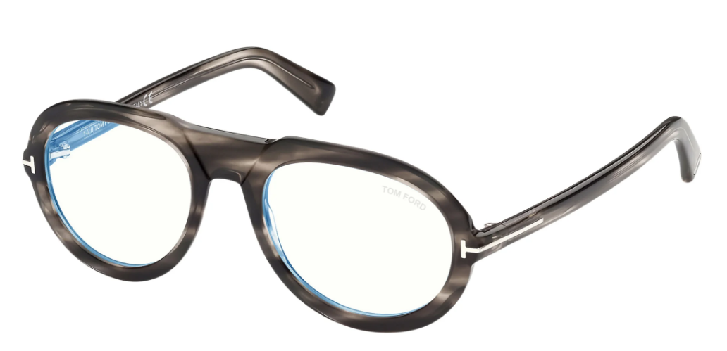 Alexander Daas - Tom Ford FT5756-B Eyeglasses - Brown Stripe - Side View