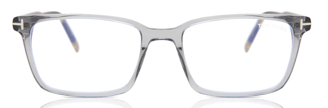 Alexander Daas - Tom Ford FT5802-B Eyeglasses - Transparent Grey &amp; Colored Havana - Front View