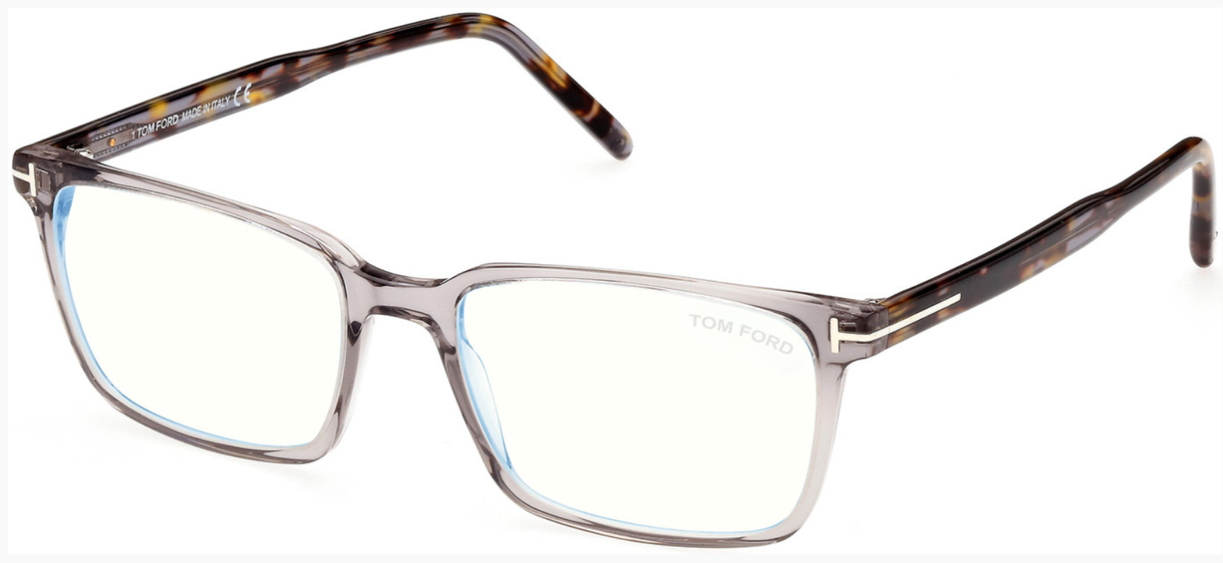 Alexander Daas - Tom Ford FT5802-B Eyeglasses - Transparent Grey & Colored Havana - Side View