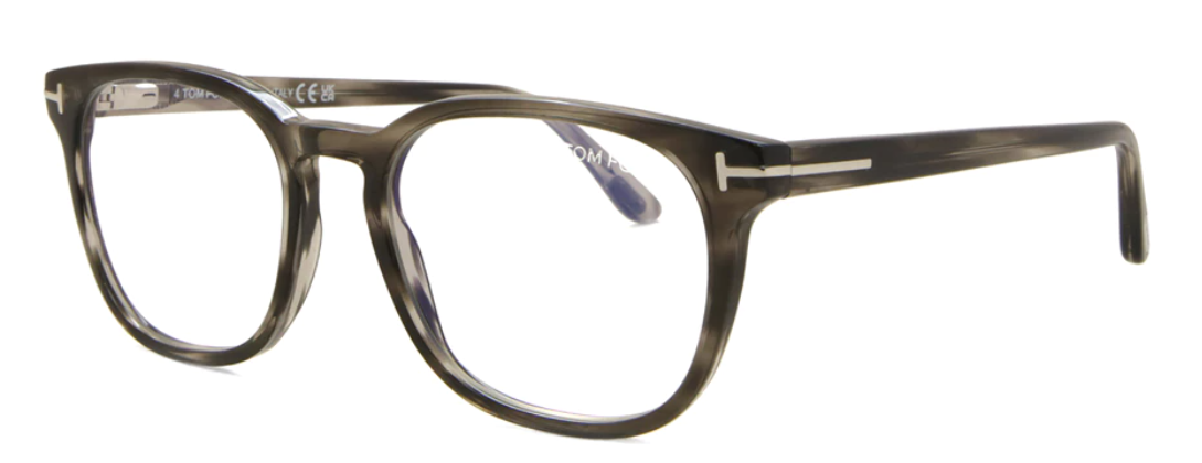 Alexander Daas - Tom Ford FT5868-B Eyeglasses - Striped Dark Grey - Side View