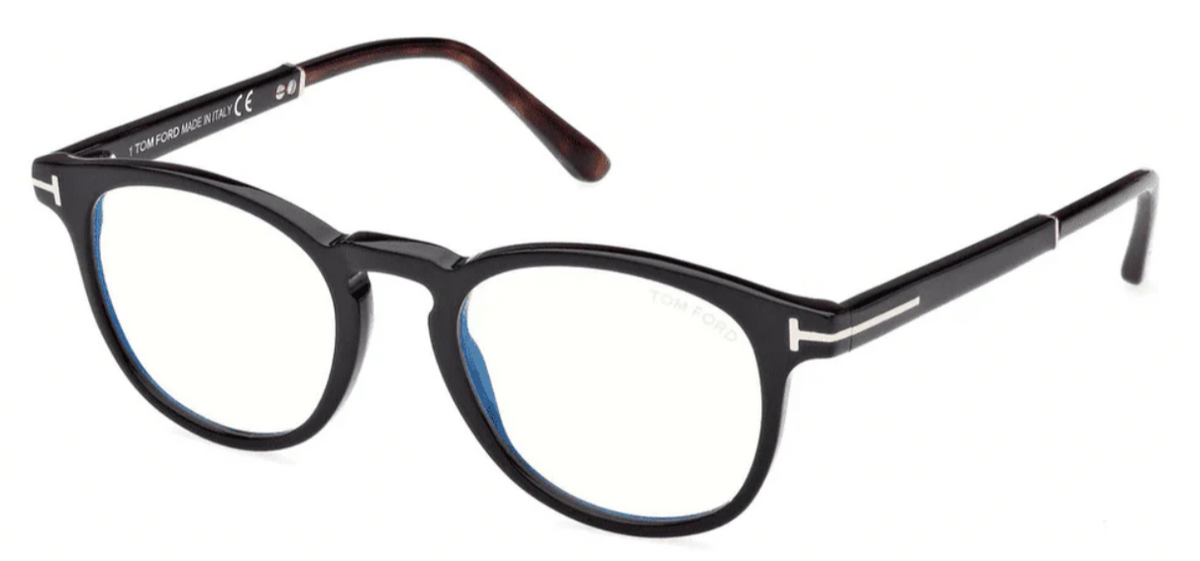 Alexander Daas - Tom Ford FT5891-F-B Eyeglasses - Black &amp; Dark Havana - Side View