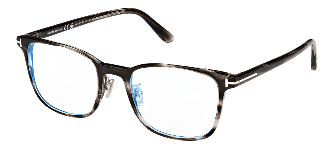 Alexander Daas - Tom Ford FT5925-D-B Eyeglasses - Striped Dark Havana - Side View