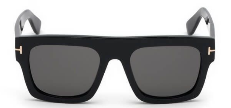 Alexander Daas - Tom Ford Fausto FT0711 Sunglasses - Shiny Black &amp; Dark Grey Lenses - Front View