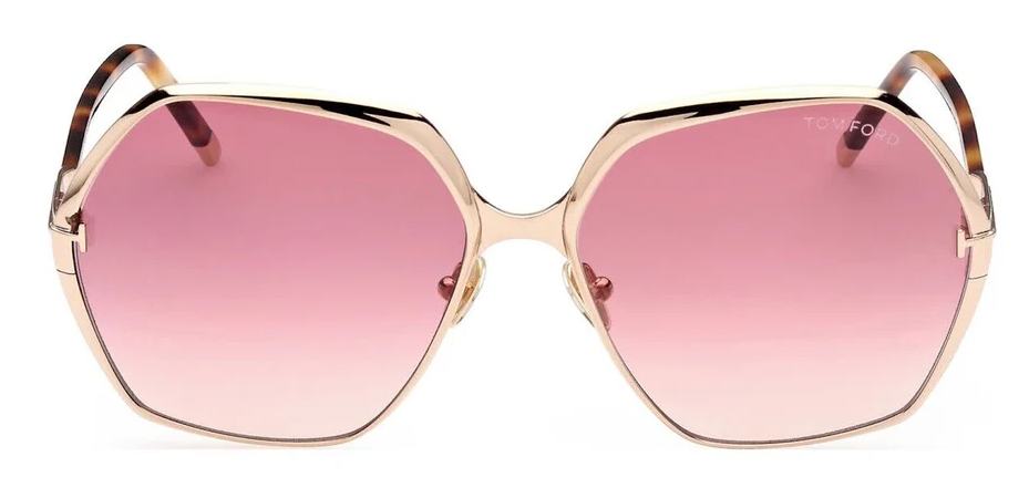 Alexander Daas - Tom Ford Fonda FT0912 Sunglasses - Shiny Rose Gold Gradient - Front View