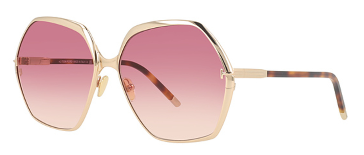 Alexander Daas - Tom Ford Fonda FT0912 Sunglasses - Shiny Rose Gold Gradient - Side View