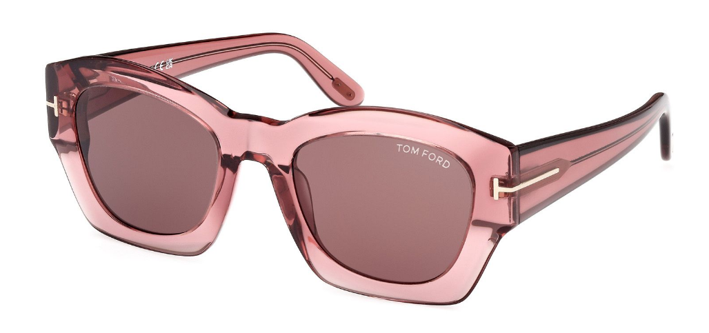 Alexander Daas - Tom Ford Guiliana FT1083 Sunglasses - Shiny Dark Pink-Brown - Side View