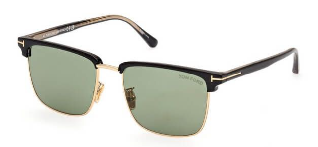 Alexander Daas - Tom Ford Hudson FT0997-H Sunglasses - Shiny Black & Gold Green - Side View