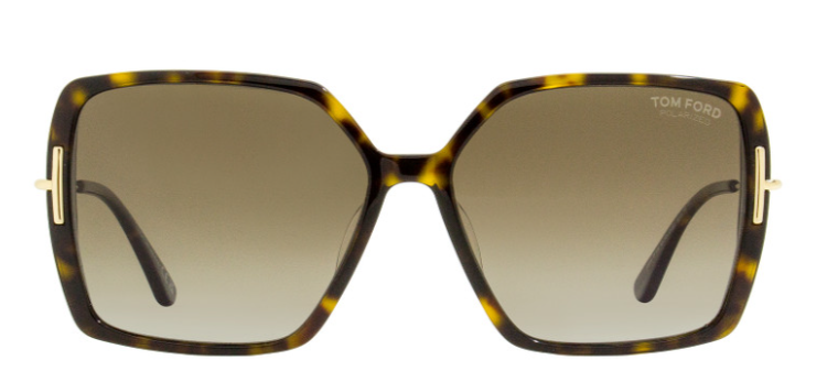 Alexander Daas - Tom Ford Joanna FT1039-F Sunglasses - Dark Havana &amp; Polarized Brown Lenses - Front View