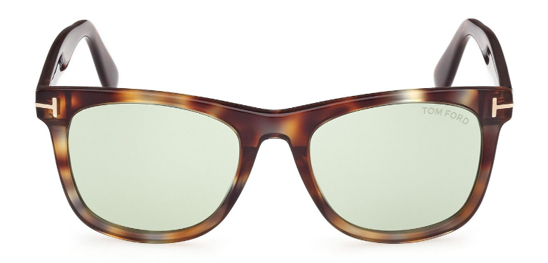 Alexander Daas - Tom Ford Kevyn FT1099 Sunglasses - Havana Photochromic Green Lenses - Front View