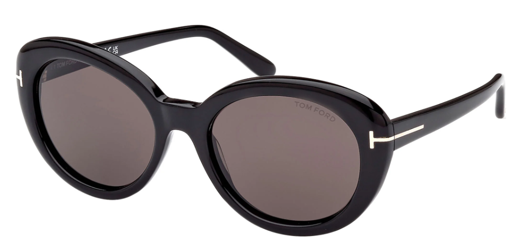 Alexander Daas - Tom Ford Lily FT1009 Sunglasses - Shiny Black & Smoke Grey Lenses - Side View