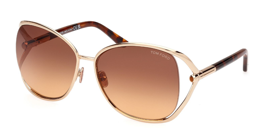 Alexander Daas - Tom Ford Marta FT1091 Sunglassess - Gold-Gradient Brown - Side View