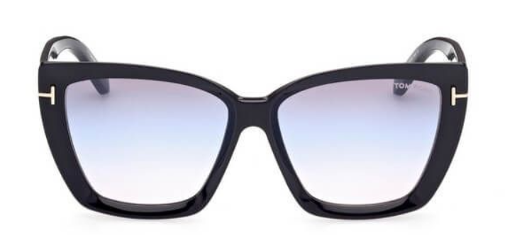 Alexander Daas - Tom Ford Scarlet FT0920 Sunglasses - Black Gradient Light Blue Lenses - Front View