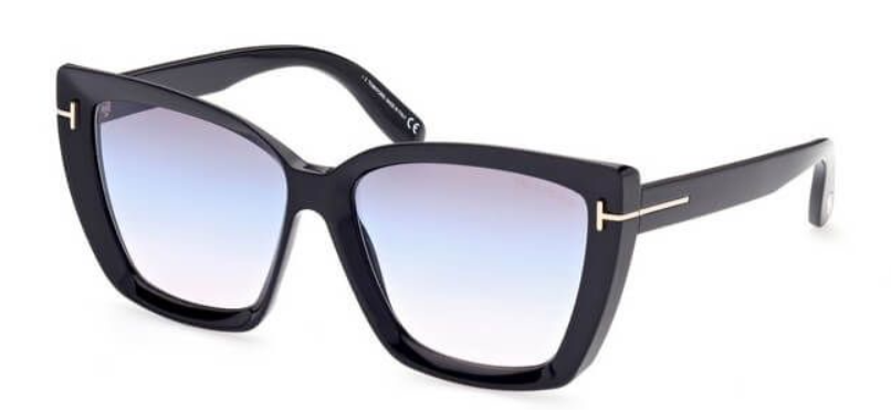 Alexander Daas - Tom Ford Scarlet FT0920 Sunglasses - Black Gradient Light Blue Lenses - Side View