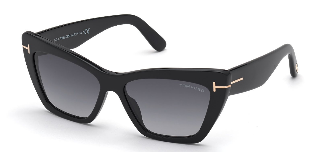 Alexander Daas - Tom Ford Wyatt FT0871 Sunglasses - Shiny Black-Grey Gradient - Side View