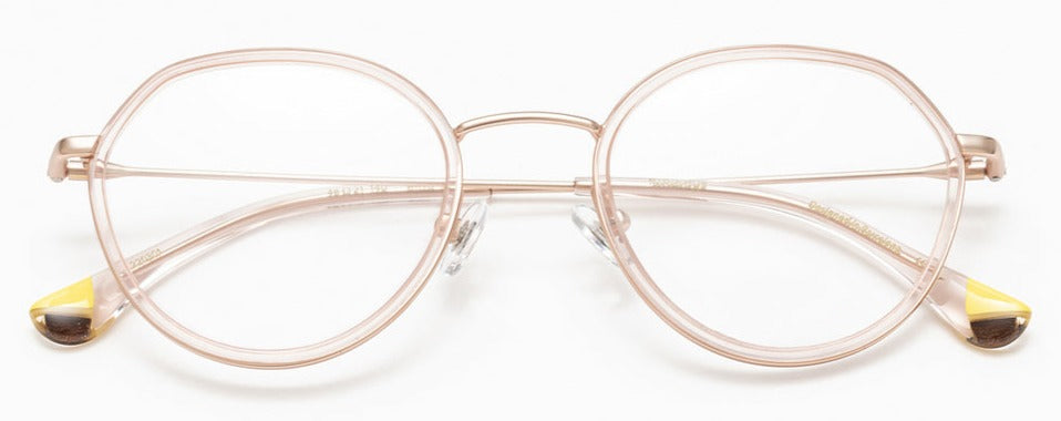 Alexander Daas - Woodys Aino Eyeglasses - Rose Gold &amp; Pink - Front View