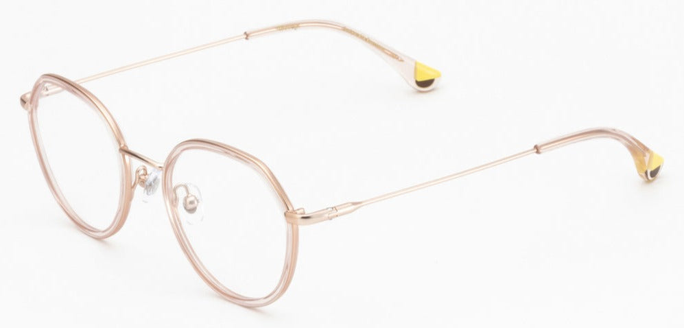 Alexander Daas - Woodys Aino Eyeglasses - Rose Gold & Pink - Side View