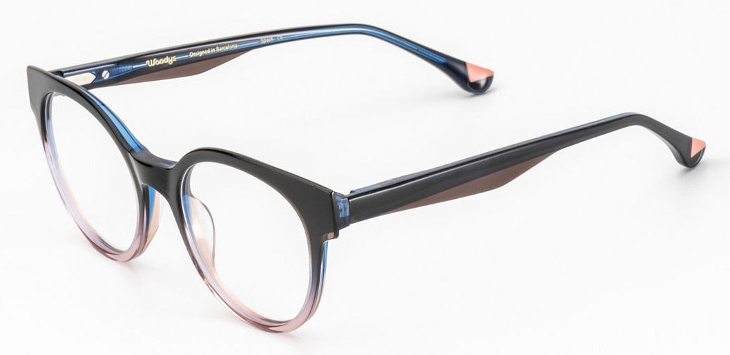 Alexander Daas - Woodys Bardini Eyeglasses - Black Pink Fade - Side View