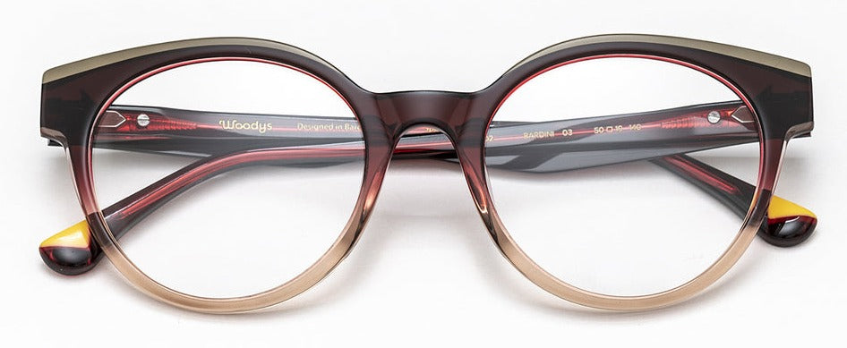 Alexander Daas - Woodys Bardini Eyeglasses - Deep Red Fade - Front View