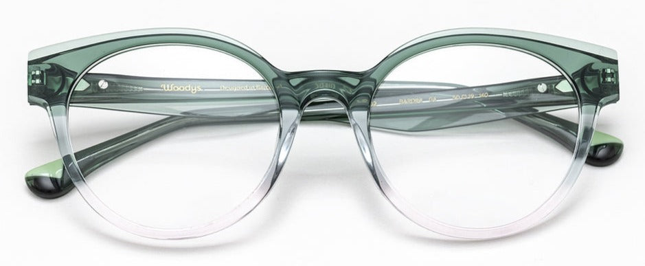 Alexander Daas - Woodys Bardini Eyeglasses - Green Pink Fade - Front View