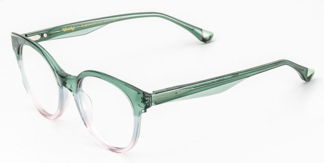 Alexander Daas - Woodys Bardini Eyeglasses - Green Pink Fade - Side View