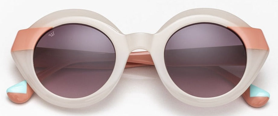Alexander Daas - Woodys Beth Sunglasses - Cream & Peach - Front View