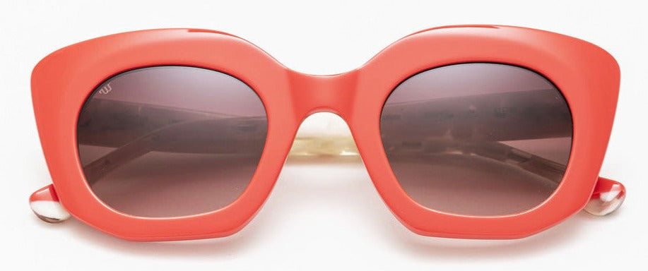 Alexander Daas - Woodys Blanca Sunglasses - Orange Red &amp; White Tortoise - Front View