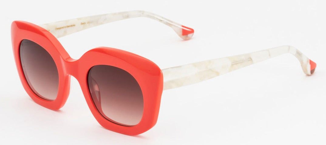 Alexander Daas - Woodys Blanca Sunglasses - Orange Red & White Tortoise - Side View