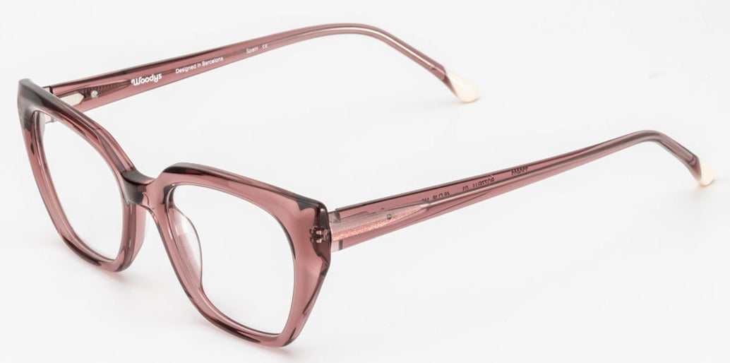Alexander Daas - Woodys Bozzelli Eyeglasses - Clear Dusty Rose - Side View