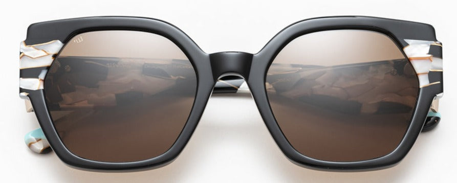 Alexander Daas - Woodys Bruni Sunglasses - Black Mother Of Pearl - Front View