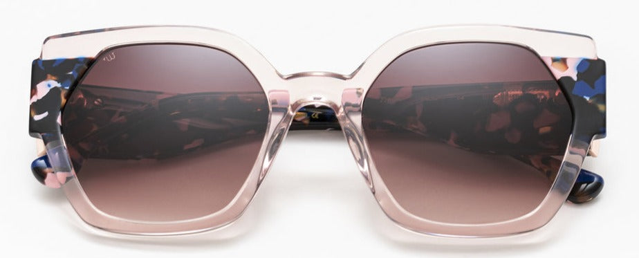 Alexander Daas - Woodys Bruni Sunglasses - Pink Blue Tortoise - Front View