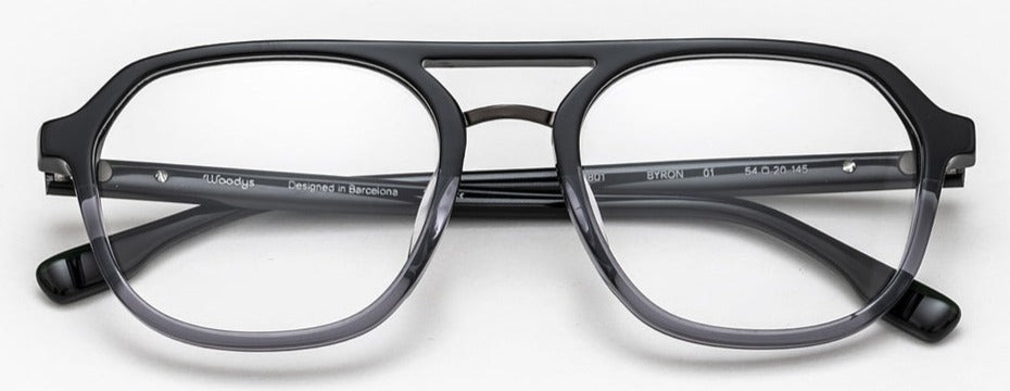 Alexander Daas - Woodys Byronn Eyeglasses - Black &amp; Grey Fade - Front View