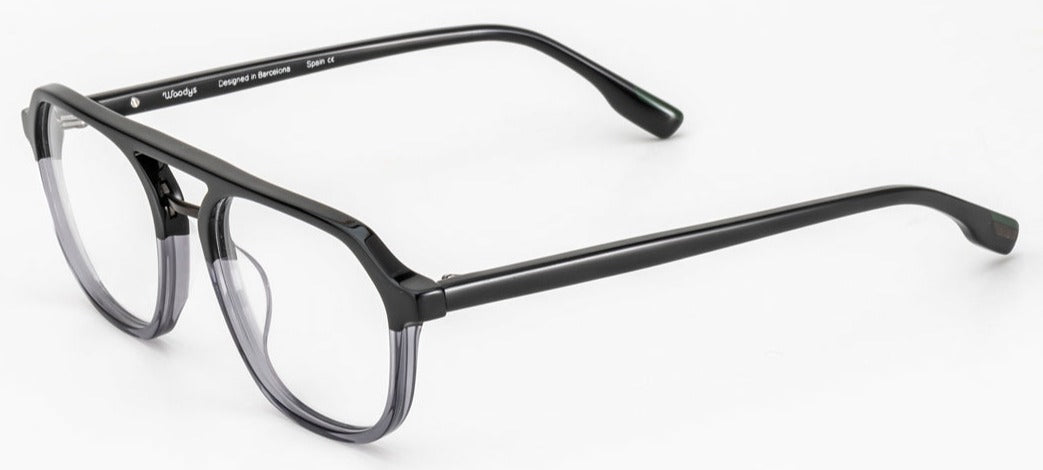 Alexander Daas - Woodys Byronn Eyeglasses - Black & Grey Fade - Side View