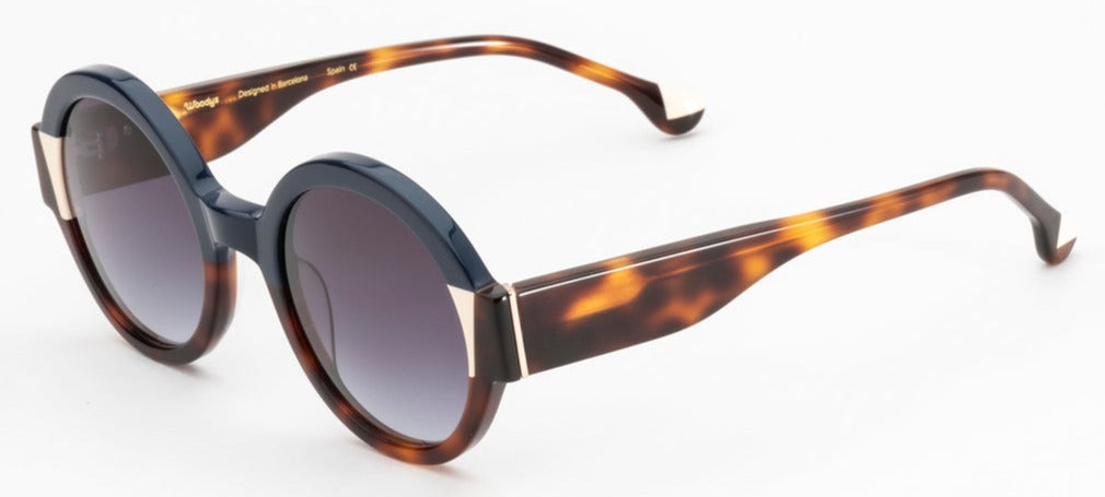 Alexander Daas - Woodys Cindy Sunglasses - Navy Blue Tortoise - Side View