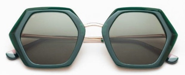 Alexander Daas - Woodys Claudia Sunglasses - Green &amp; Gold - Front View