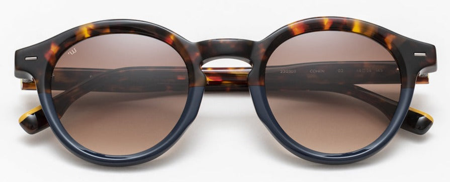 Alexander Daas - Woodys Cohen Sunglasses - Navy Blue & Tortoise - Front View