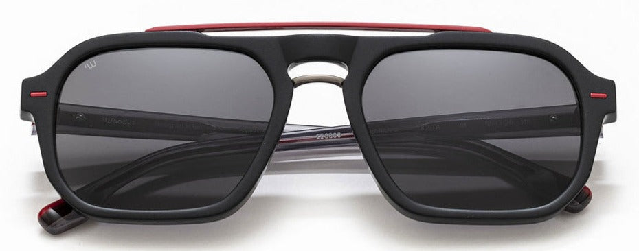 Alexander Daas - Woodys Dosta Sunglasses - Black & Red - Front View