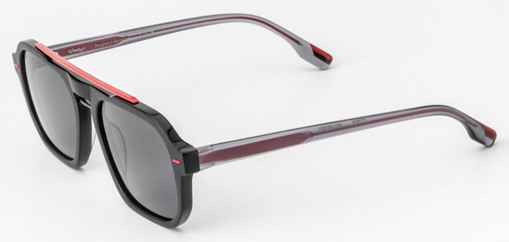 Alexander Daas - Woodys Dosta Sunglasses - Black &amp; Red - Side View