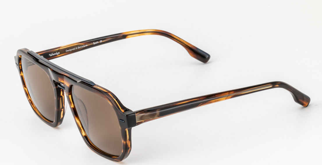 Alexander Daas - Woodys Dosta Sunglasses - Tortoise & Blue - Side View