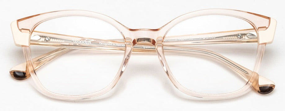 Alexander Daas - Woodys Giralda Eyeglasses - Clear Peach - Front View