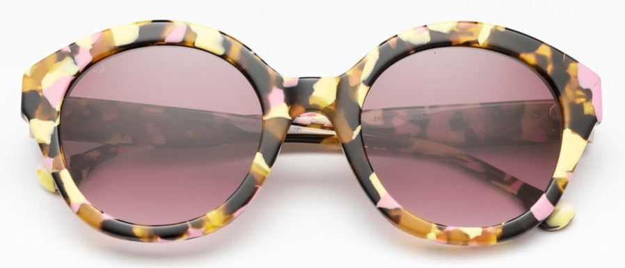 Alexander Daas - Woodys Gloria Sunglasses - Yellow &amp; Pink Havana - Front View