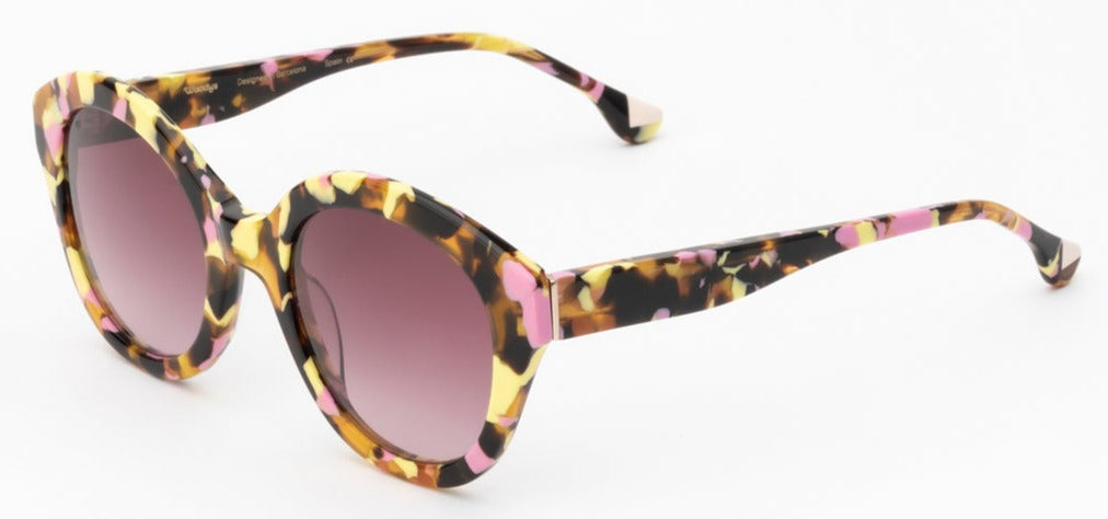 Alexander Daas - Woodys Gloria Sunglasses - Yellow & Pink Havana - Side View