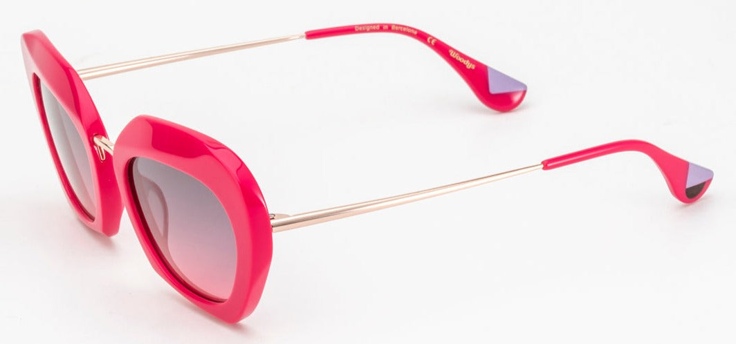 Alexander Daas - Woodys Greta Sunglasses - Hot Pink - Side View