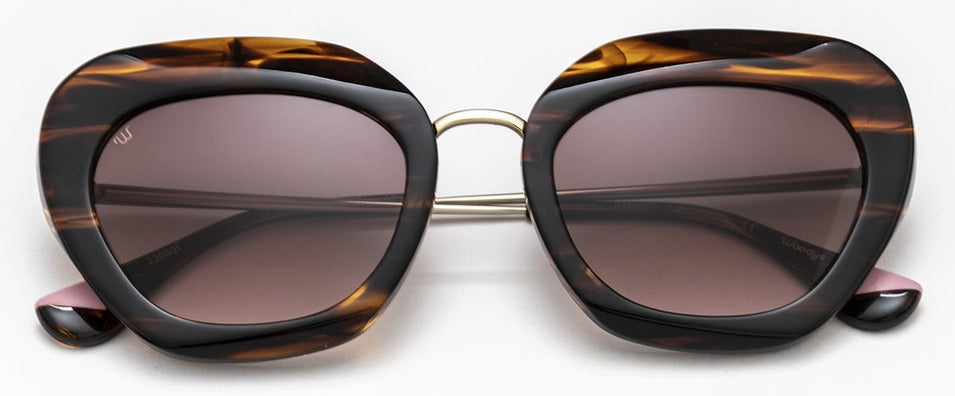 Alexander Daas - Woodys Greta Sunglasses - Tiger's Eye - Front View