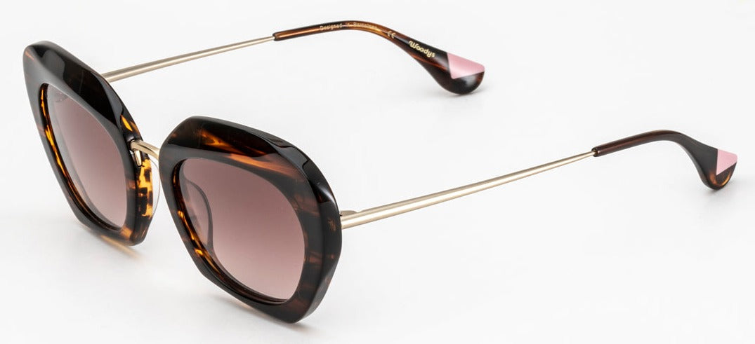 Alexander Daas - Woodys Greta Sunglasses - Tiger's Eye - Side View