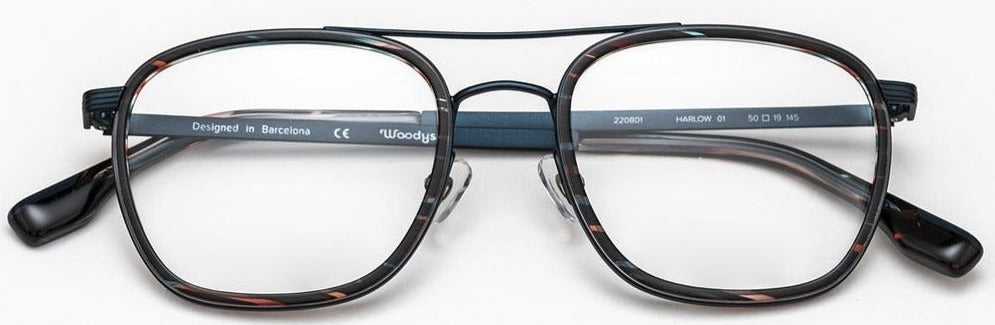 Alexander Daas - Woodys Harlow Eyeglasses - Deep Blue Tortoise - Front View