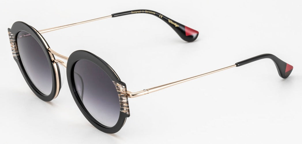 Alexander Daas - Woodys Heidi Sunglasses - Black & Gold - Side View