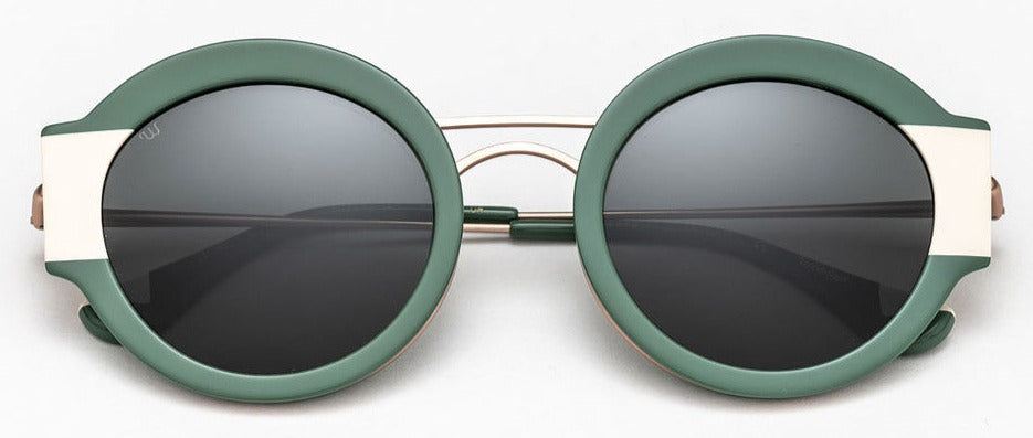 Alexander Daas - Woodys Heidi Sunglasses - Green &amp; Rose Gold - Front View